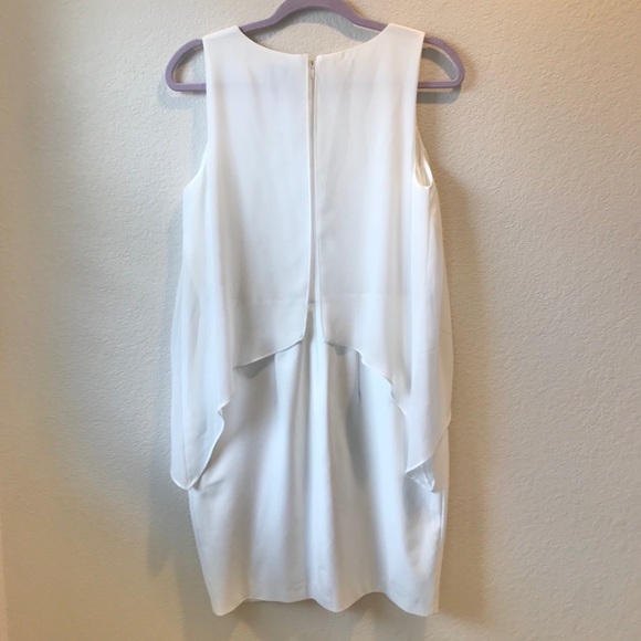 Vince Camuto Organza Top White Sheath Dress Sz 6 - Picture 5 of 6